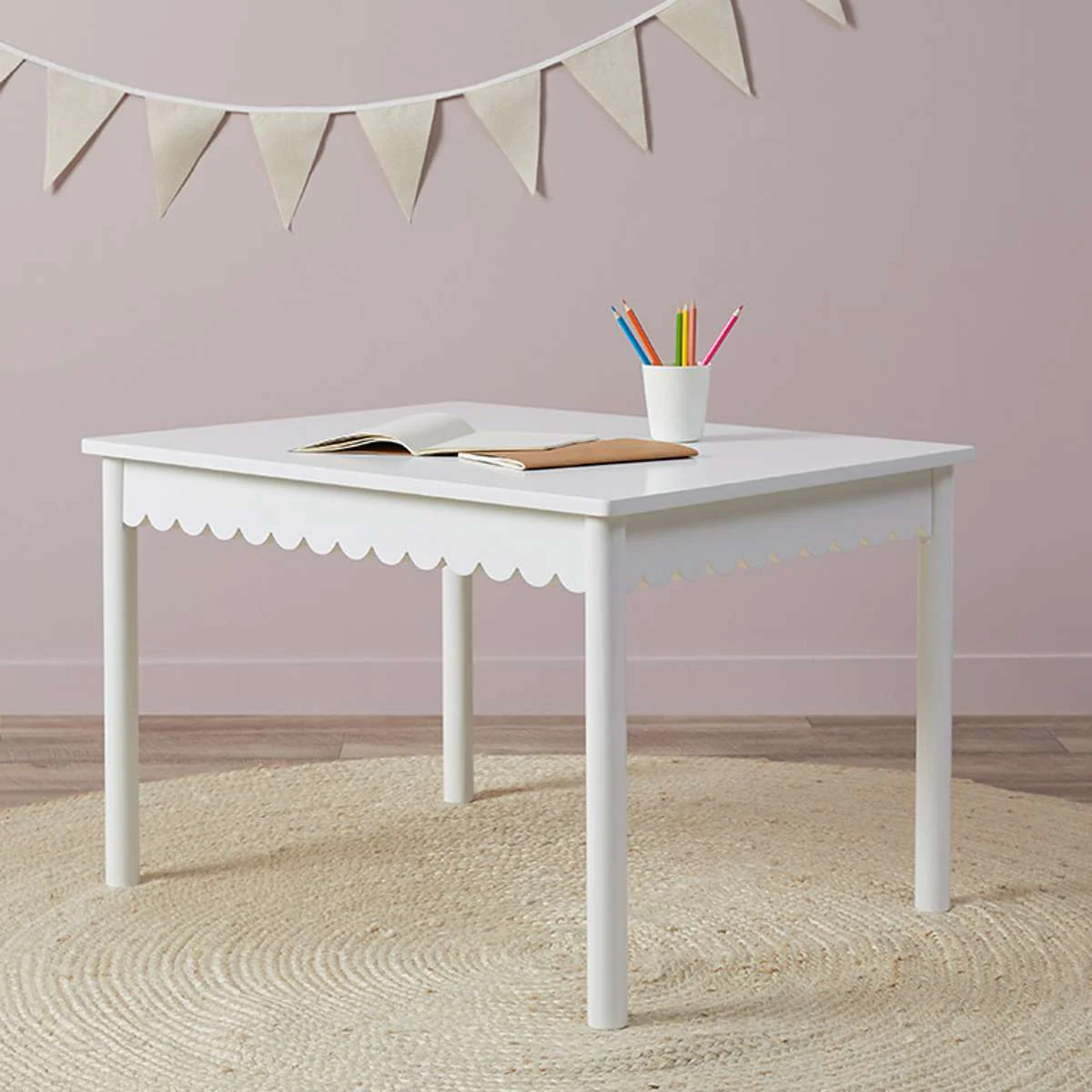 Mini Maisie Scalloped Play Table - White - Image 3