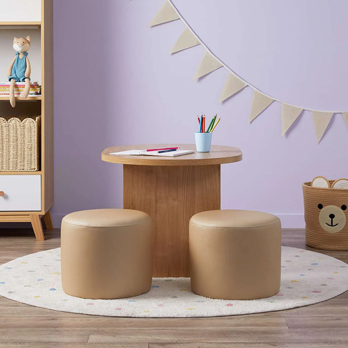 Mini Moo Stool - Set of Two - Beige - Image 3