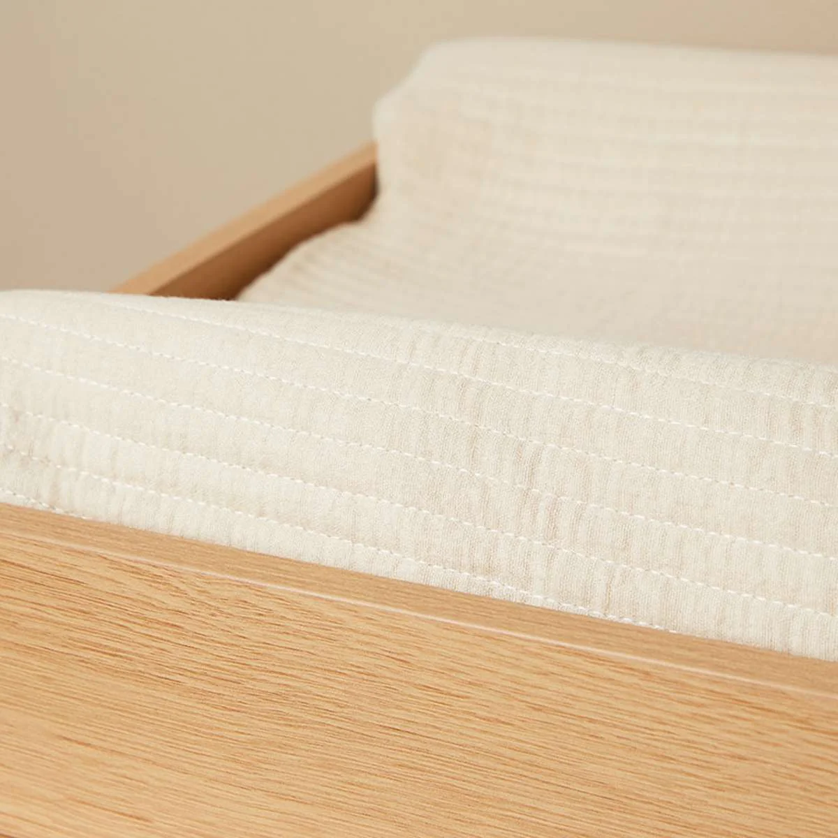 Mocka Cotton Change Mat Cover - Natural - Image 4