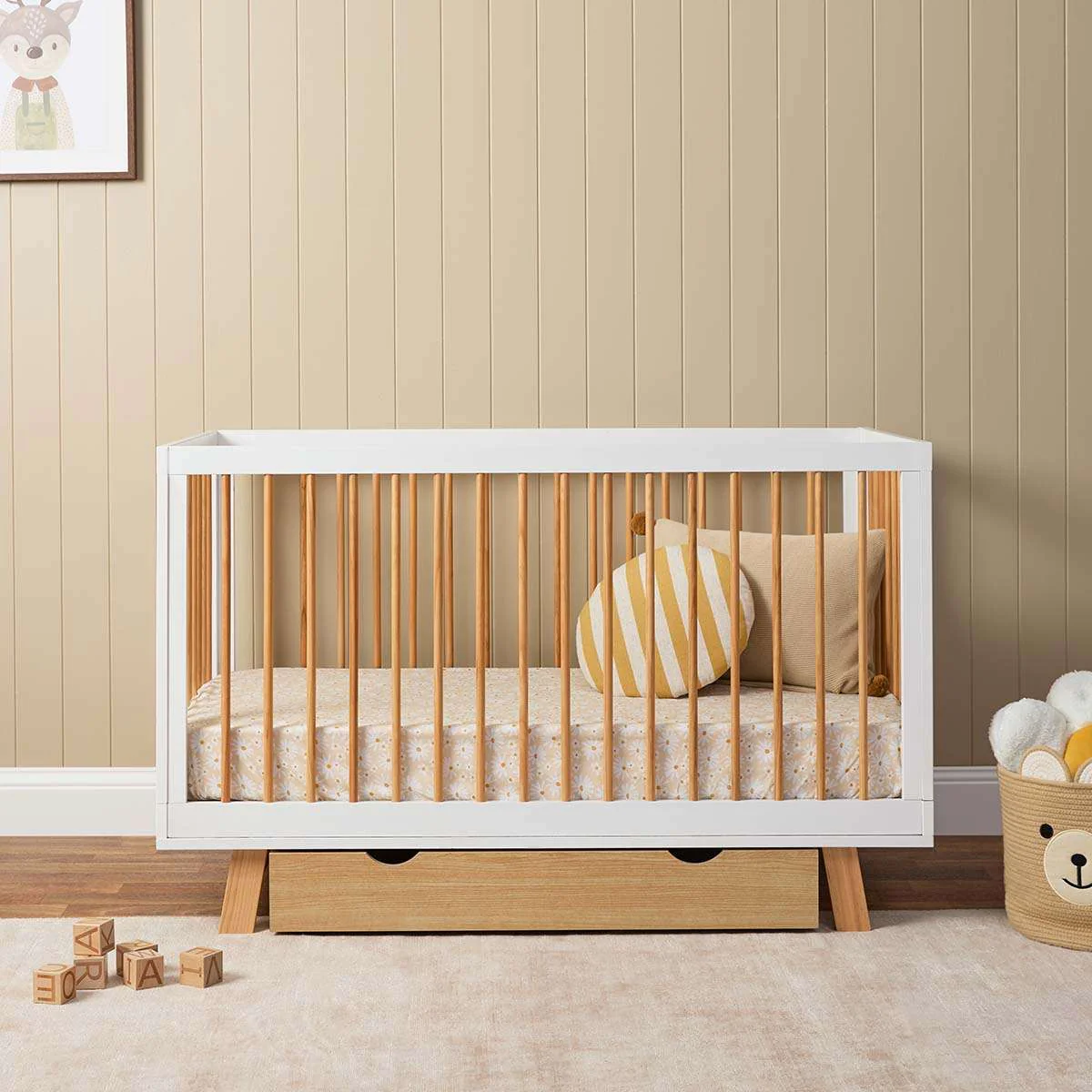 Aspen Classic Cot - White/Natural - Image 3