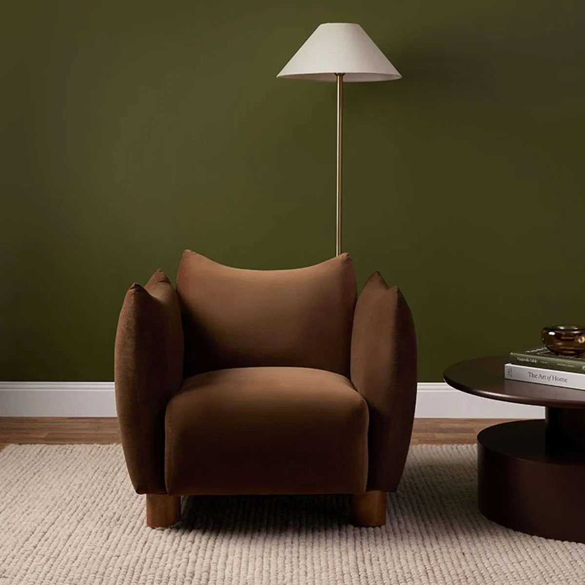 Monte Velvet Occasional Chair - Chocolate - Image 3