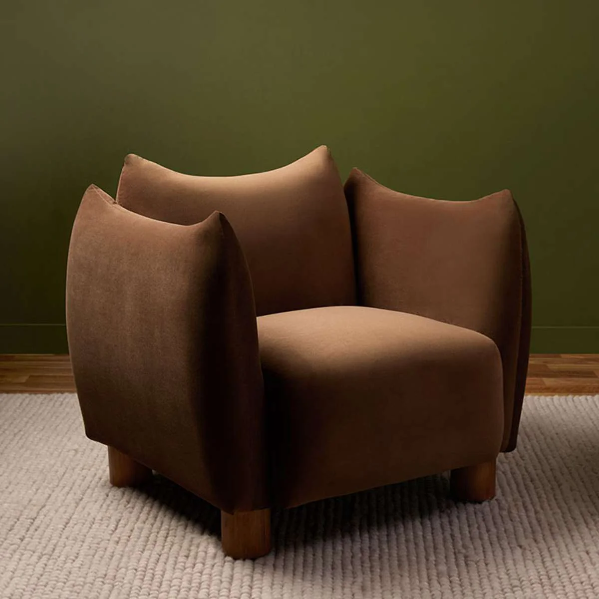 Monte Velvet Occasional Chair - Chocolate - Image 4
