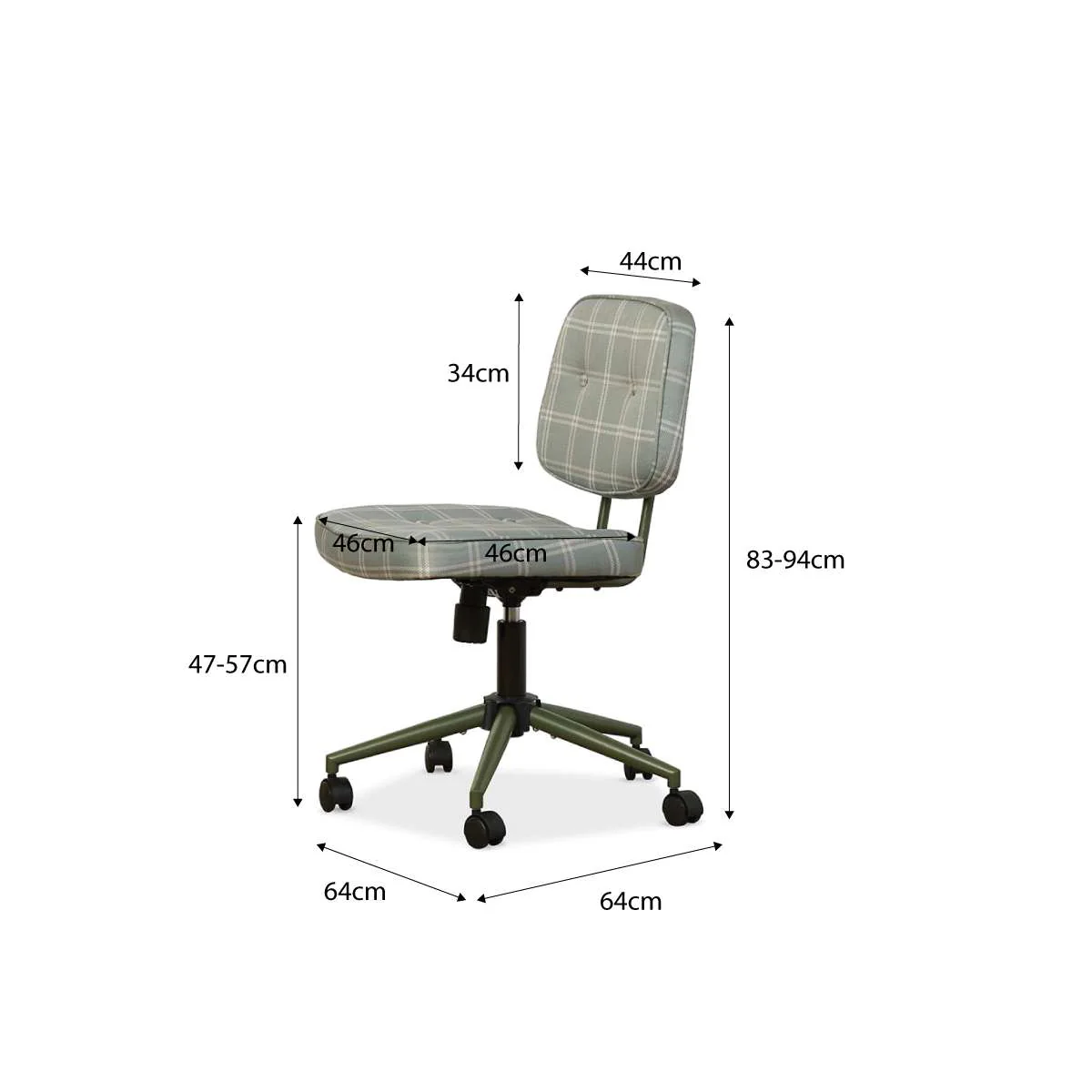 Morty Desk Chair - Khaki Plaid - Image 8