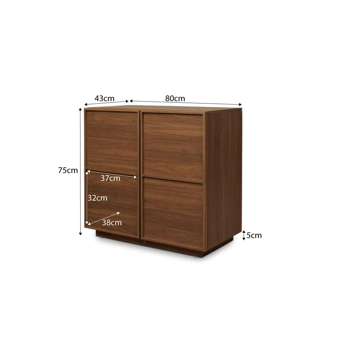 Osaka Two Door Cabinet - Walnut - Image 11