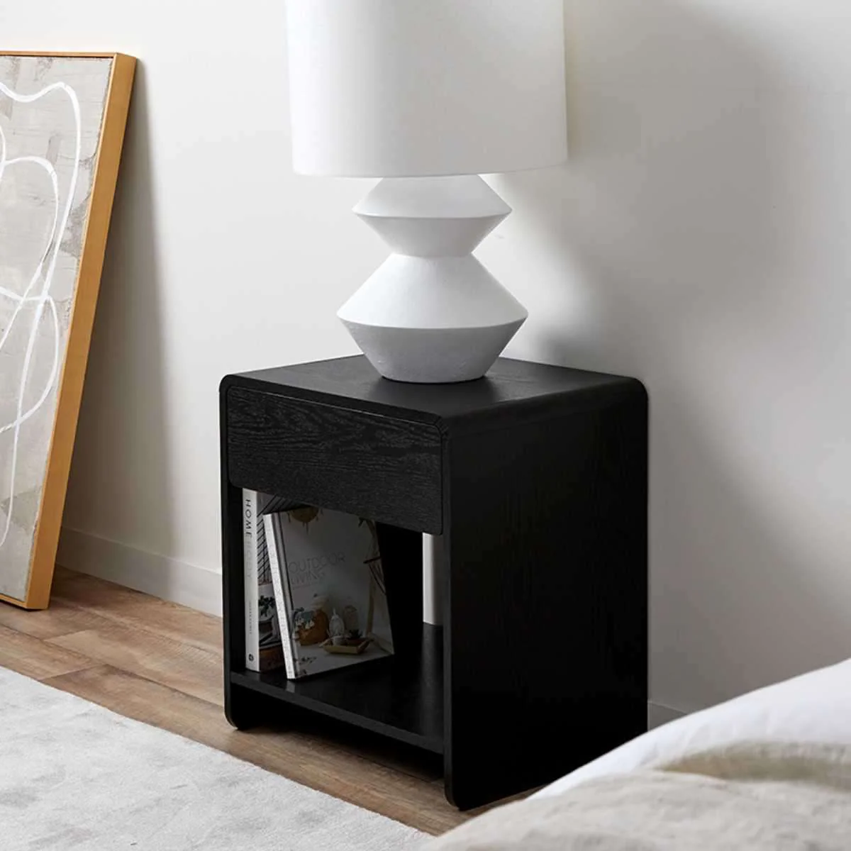Owen Bedside Table - Black - Image 3