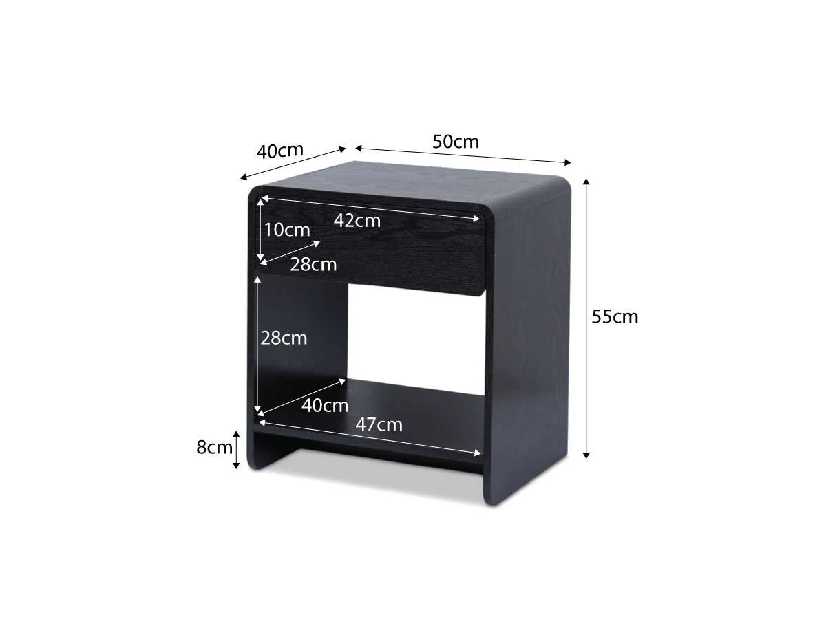 Owen Bedside Table - Black - Image 9