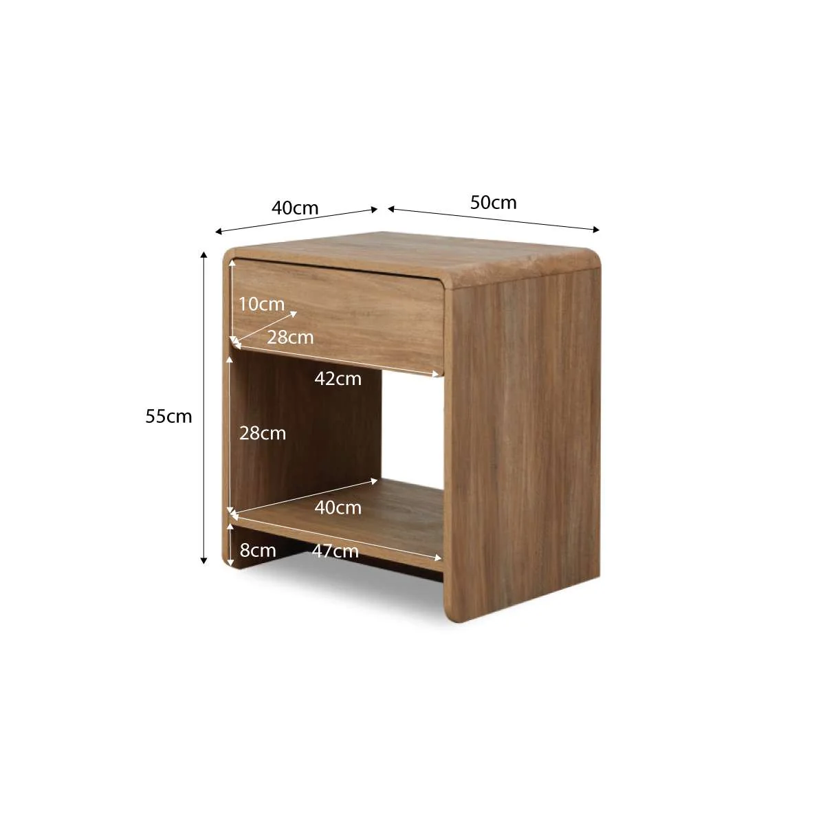 Owen Bedside Table - Walnut - Image 8