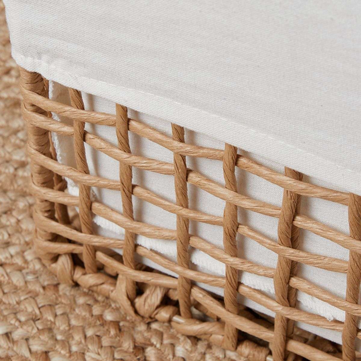 Rattan Look Cube Basket - Image 3