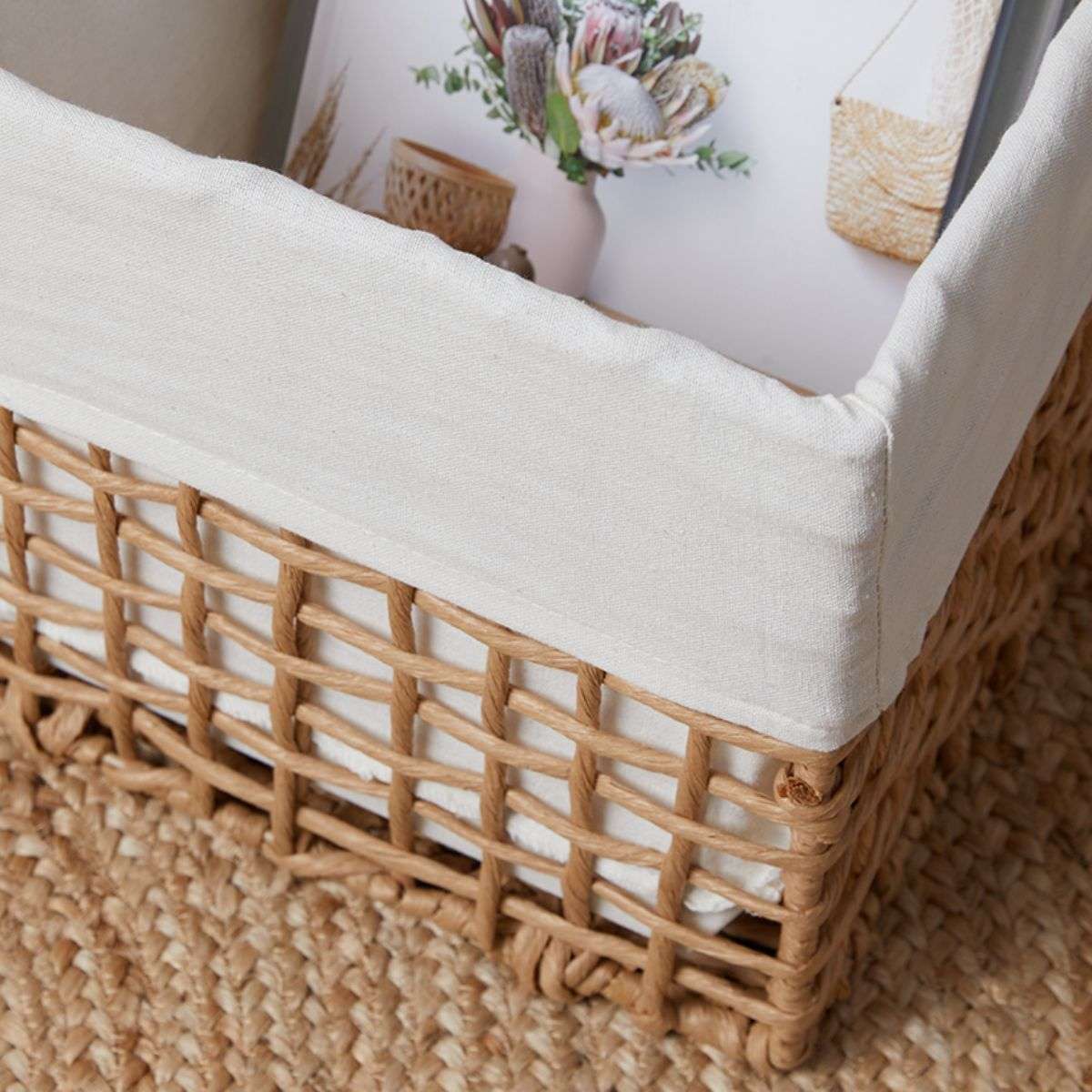 Rattan Look Cube Basket - Image 4