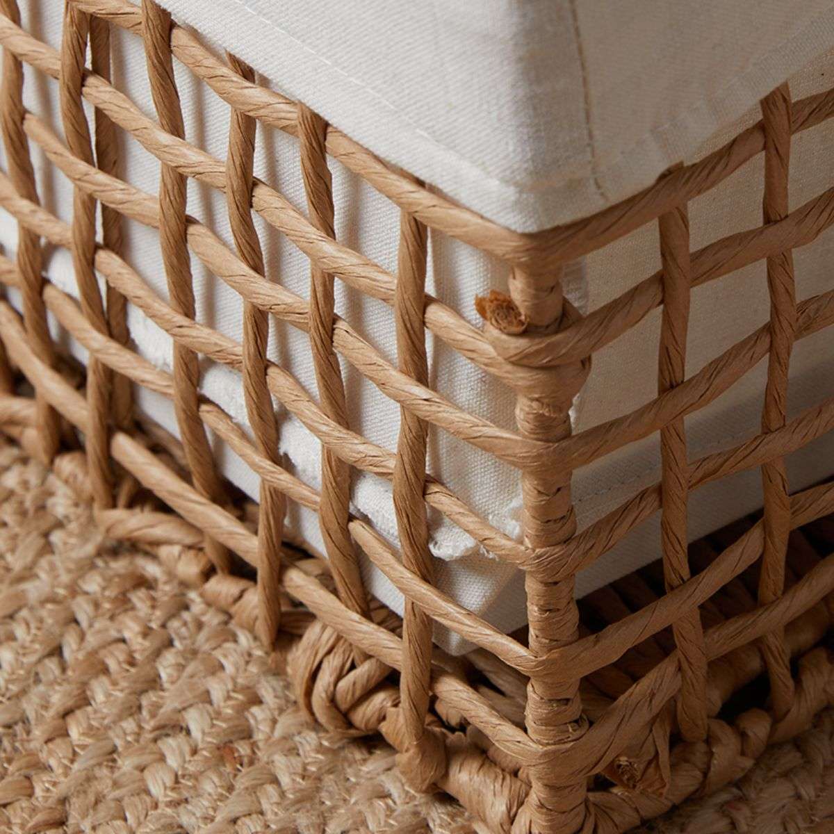 Rattan Look Cube Basket - Image 5