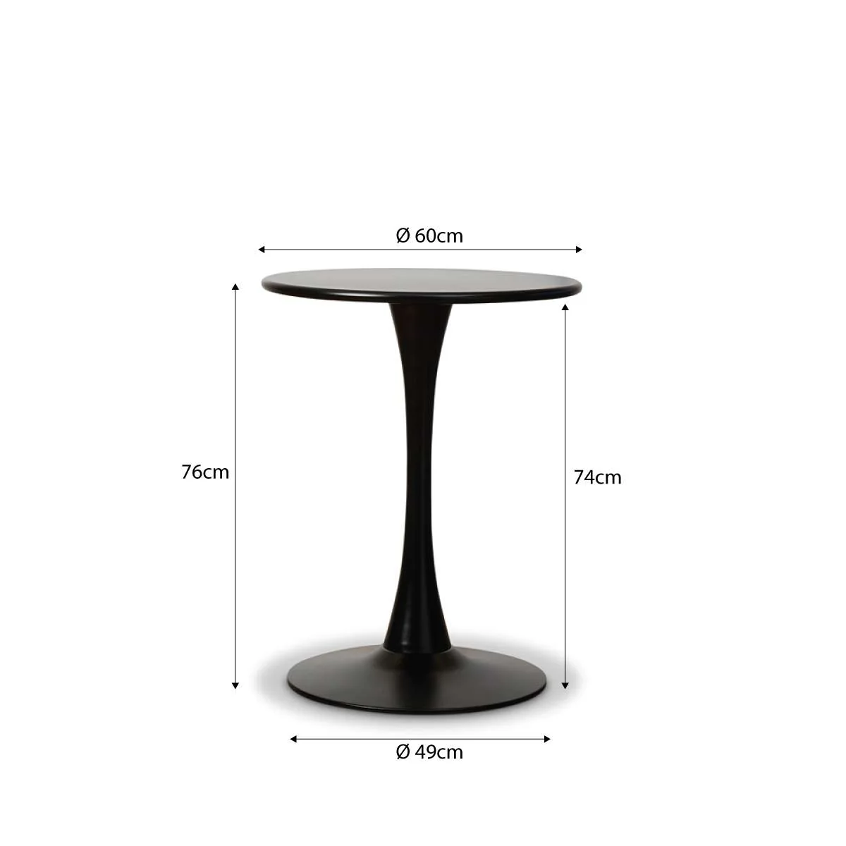 Ravello Outdoor Bistro Round Table - Black - Image 5