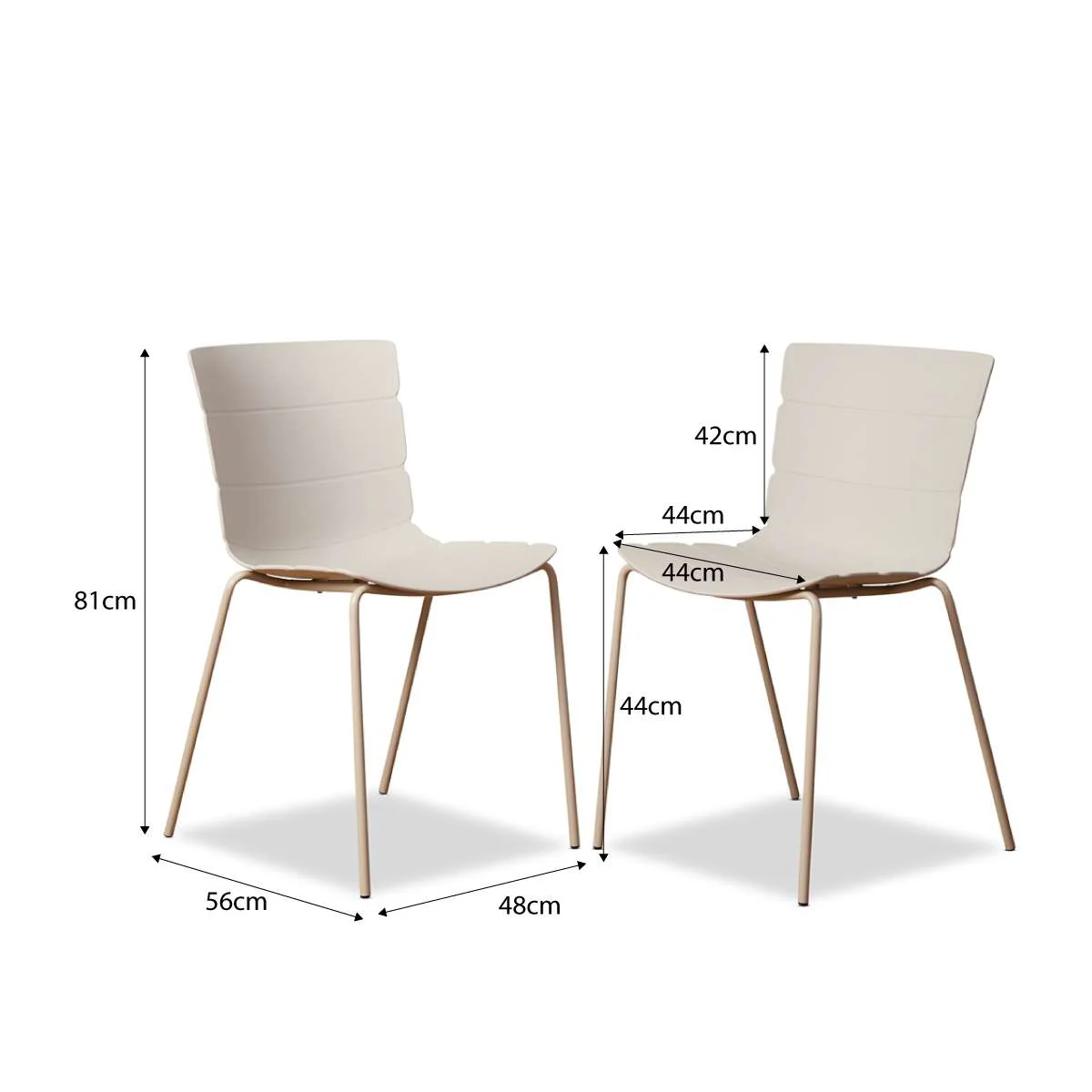 Ravello Indoor/Outdoor Dining Chair - Set of Two - Beige - Image 7