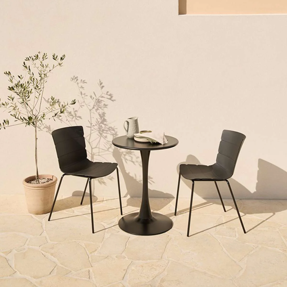 Ravello Indoor/Outdoor Dining Chair - Set of Two - Black - Image 3