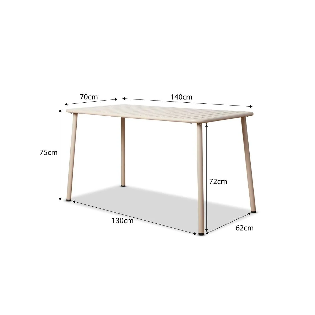 Ravello Outdoor Four Seater Dining Table - Beige - Image 5