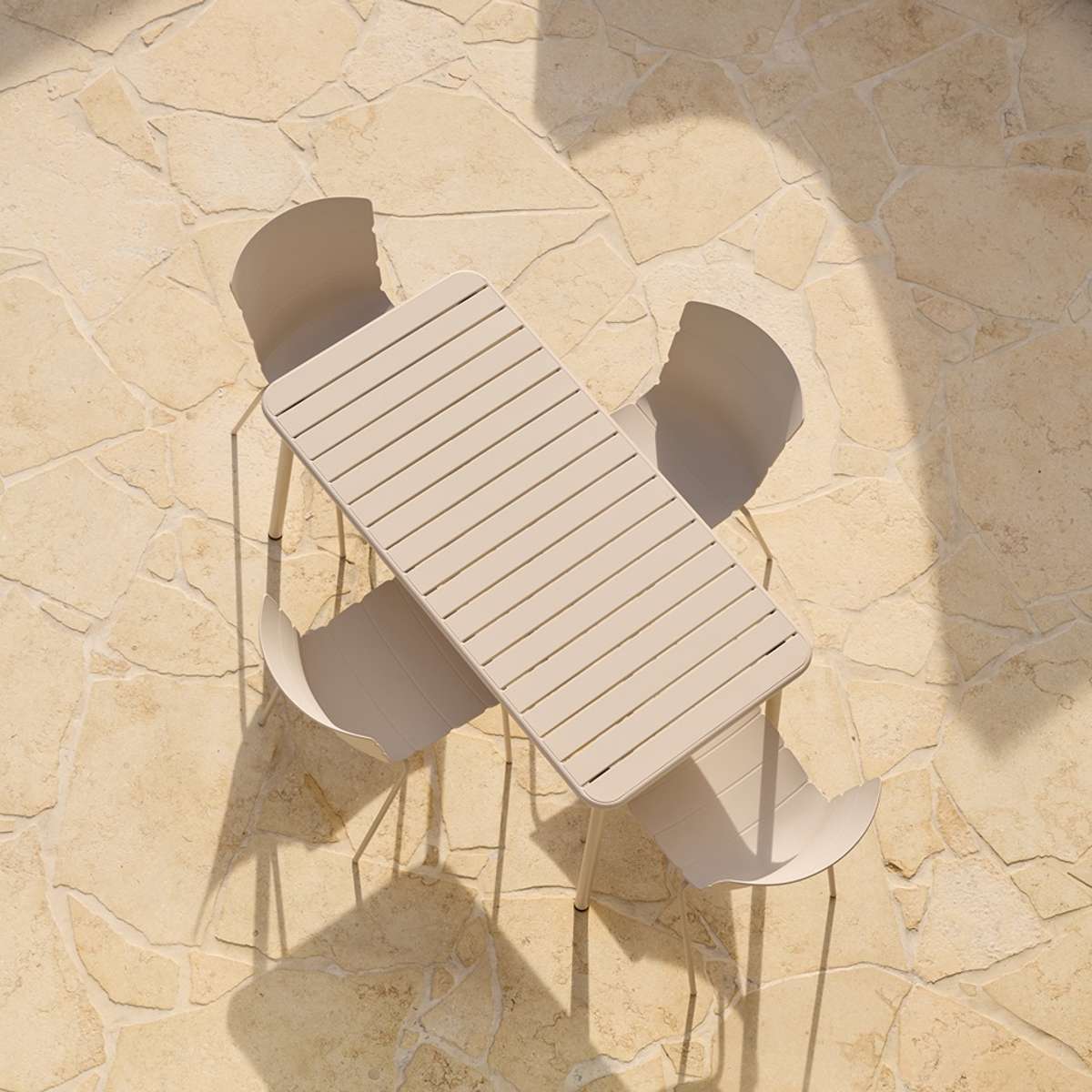 Ravello Outdoor Four Seater Dining Table - Beige - Image 4