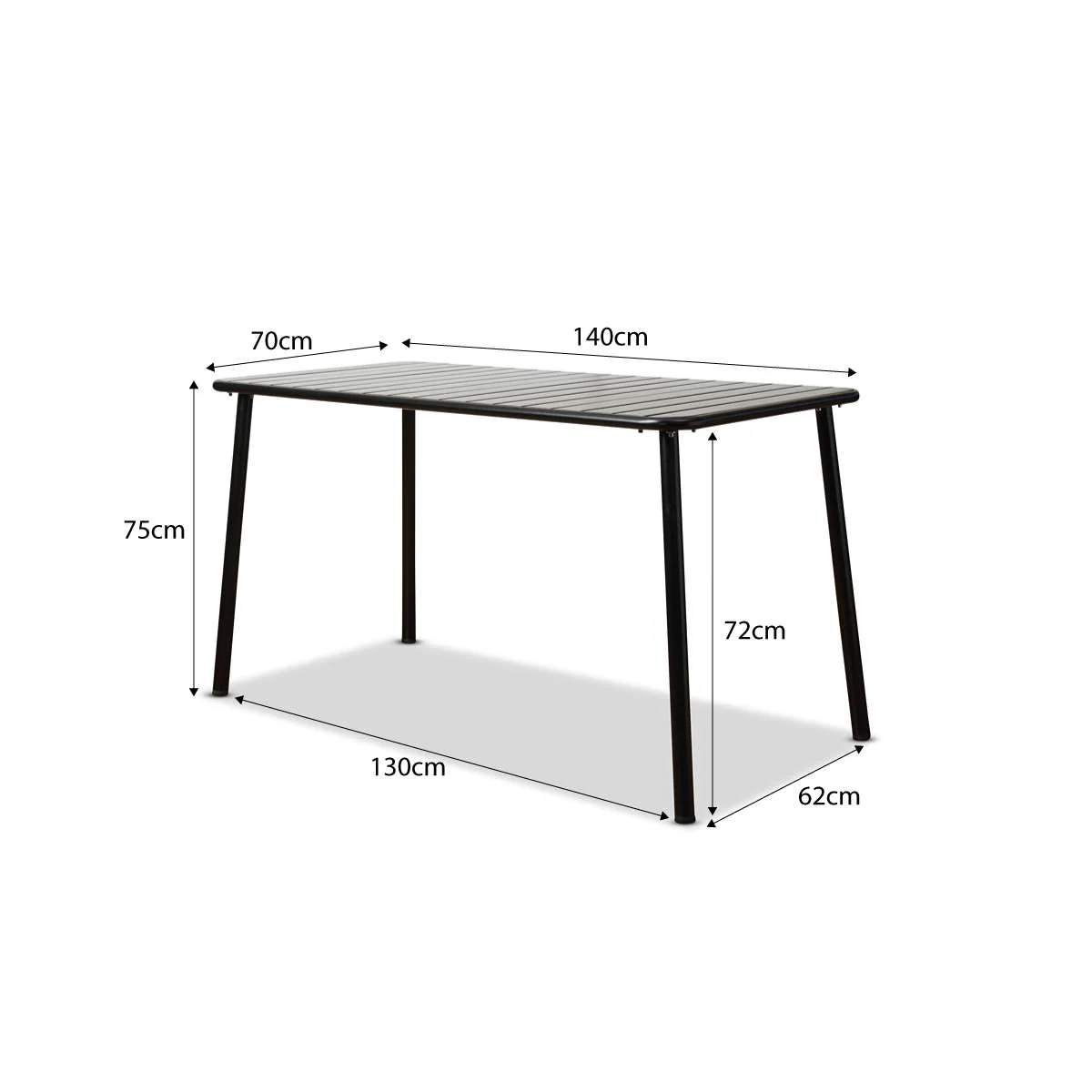 Ravello Outdoor Four Seater Dining Table - Black - Image 4