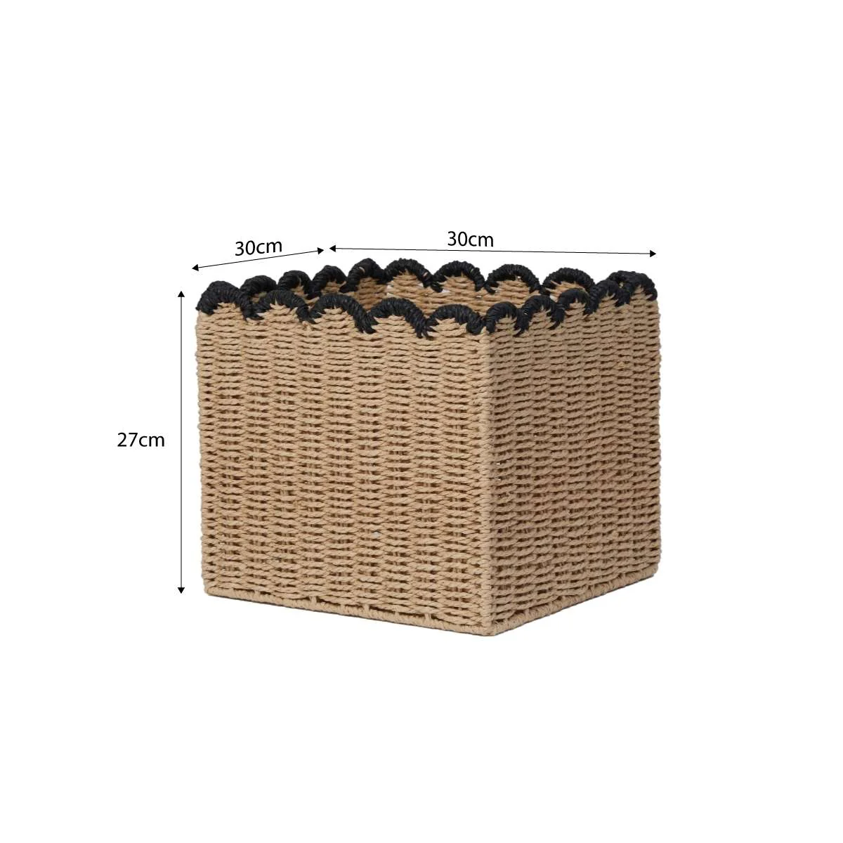 Scalloped Black Tip Cube Basket - Image 11