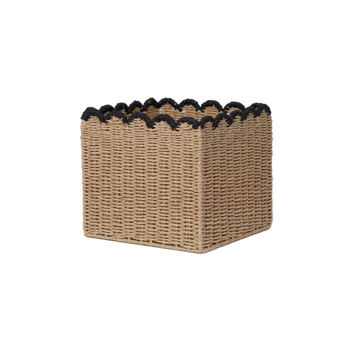Scalloped Black Tip Cube Basket - Image 13