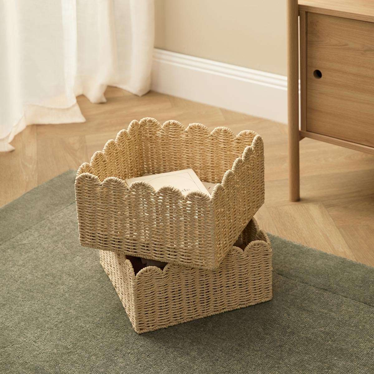 Scalloped Half Cube Baskets - Set of Two - Image 7