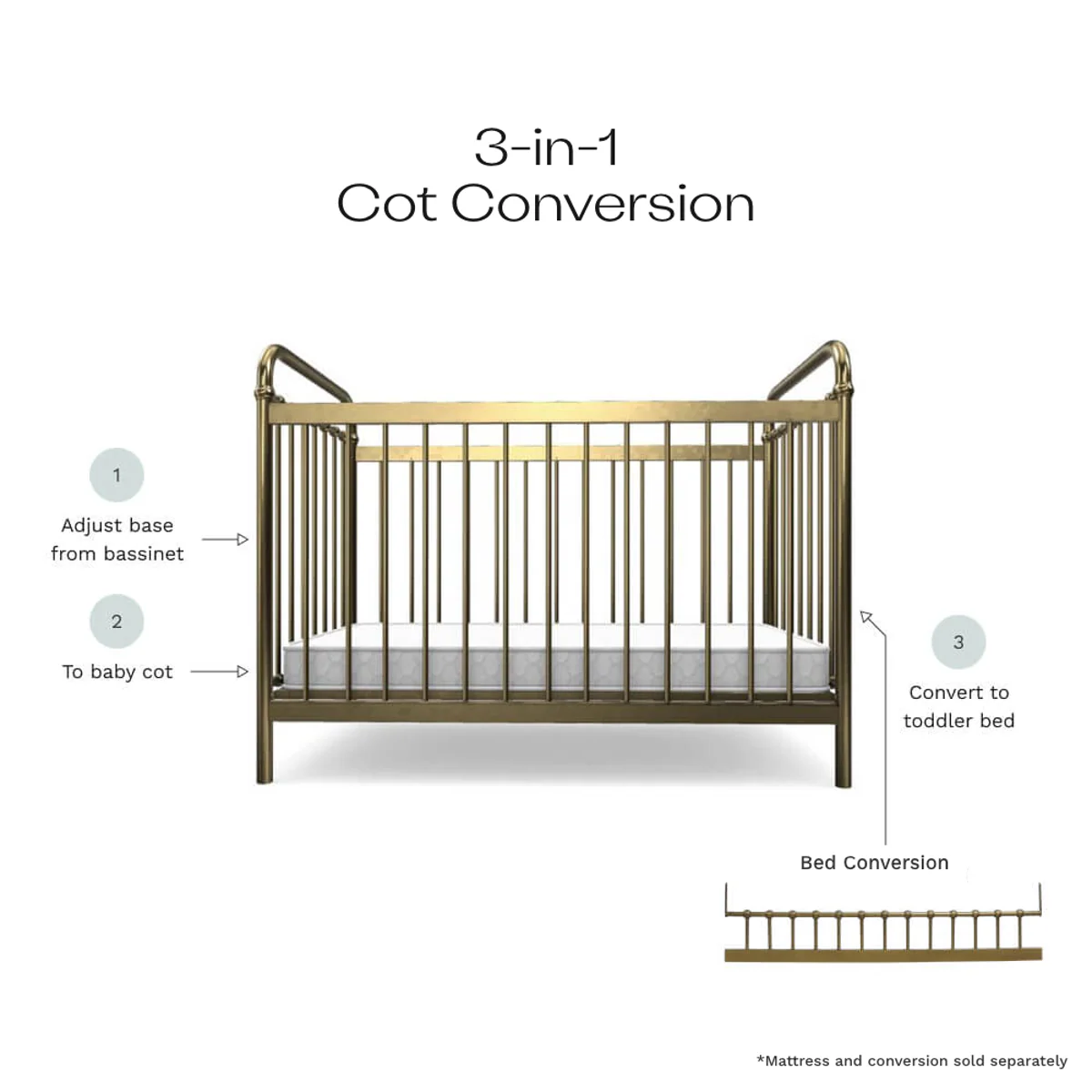 Sonata Cot - Bronze - Image 7