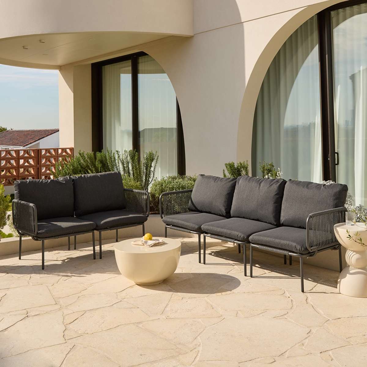 Sorrento Outdoor Two Seater Sofa - Charcoal - Image 5