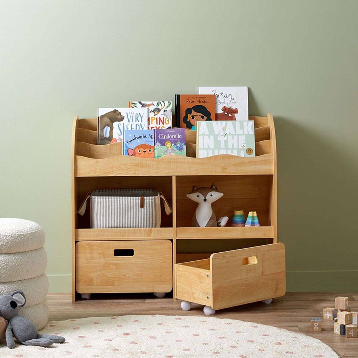 Theo Kids Bookshelf and Toy Drawer Organiser - Image 10
