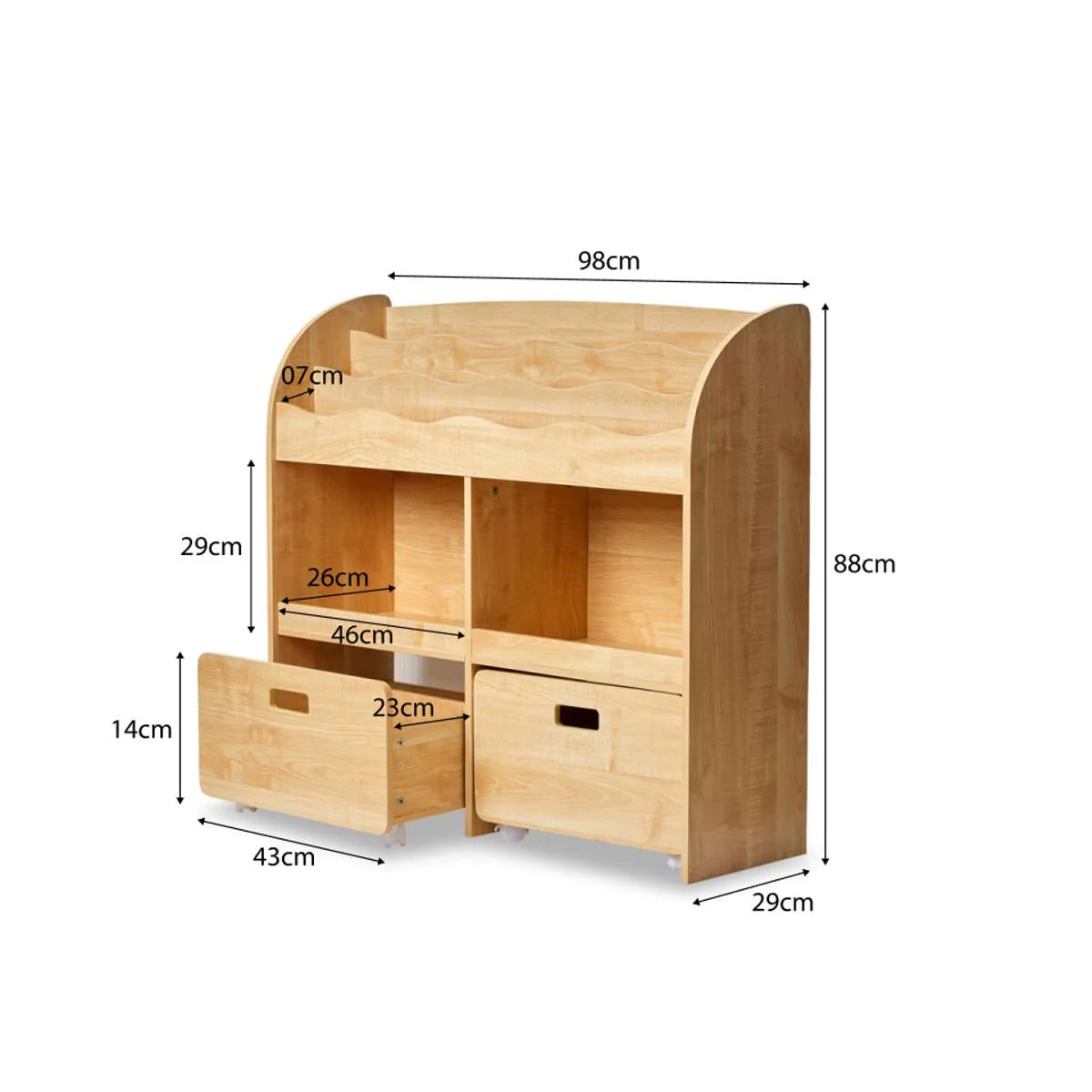 Theo Kids Bookshelf and Toy Drawer Organiser - Image 12