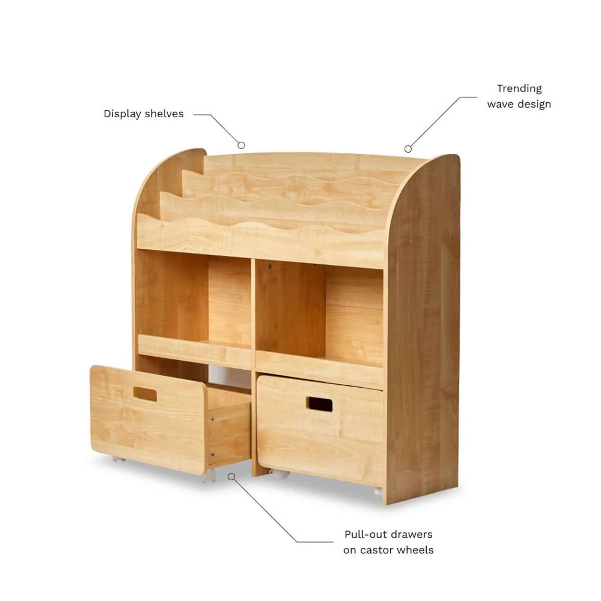 Theo Kids Bookshelf and Toy Drawer Organiser - Image 5